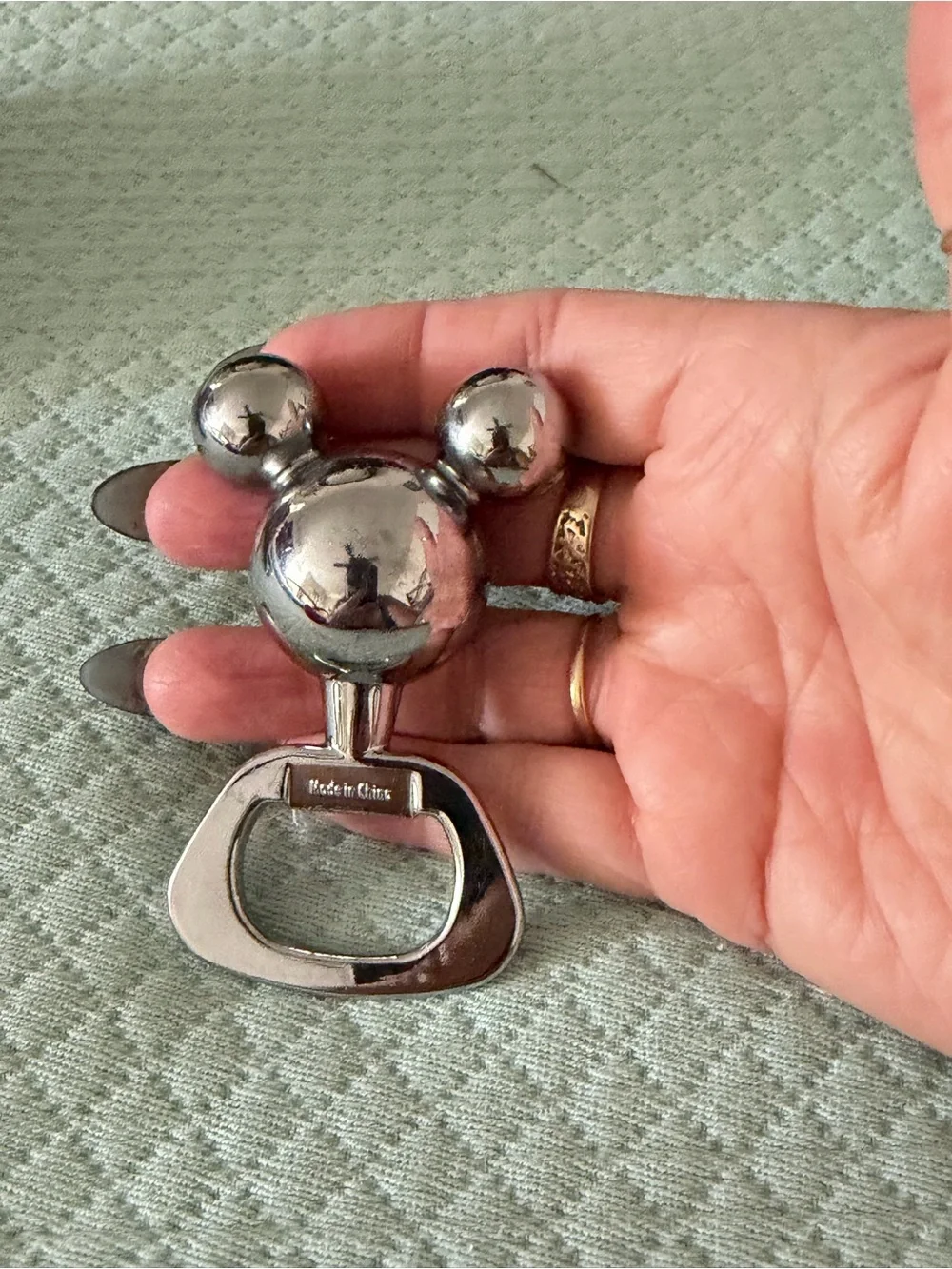 Disney Silver Mickey Head Bottle Opener - Polished Metallic